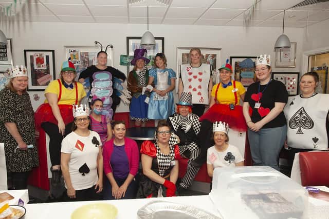 Children’s Ward Staff dressed up as Alice in Wonderland characters