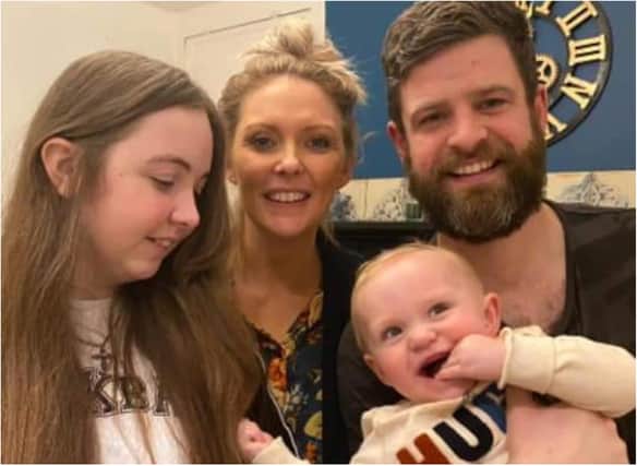 Ash Prenderghast with partner Rachel, step daughter Olivia and son George.