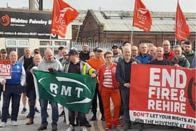 Unite and RMT members at Wabtec are staging a series of strikes. (Photo: Alistair Tice).