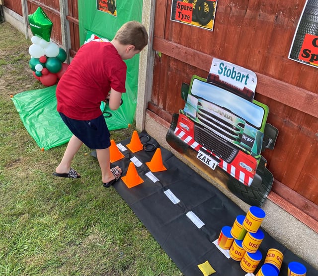 Zac enjoys one of the many games