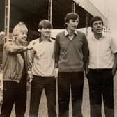 Ernie Moss (third from right) joined Rovers in the summer of 1983 along with Bill Green (third from left), John Breckin (second from right) and Andy Kowalski (right). Here they are pictured with the Snodin brother, Glyn and Ian.