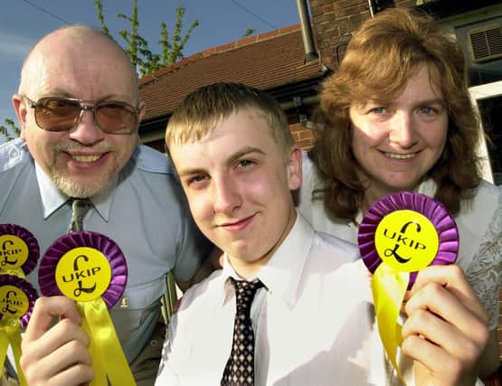Husband and Wife Pauline and Les Arnott of Athelstan Road, Handsworth are both standing for the UK Independence Party in Sheffield at the General Election, and their two sons are acting as their agents, pictured is Les and Pauline with son Simon