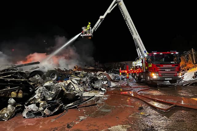 Fire crews have spent the night at the scene.