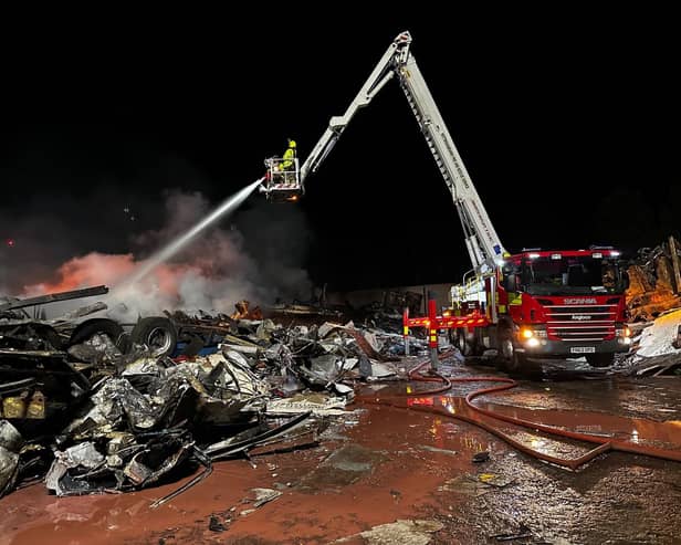Fire crews have spent the night at the scene.