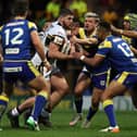 Doncaster do battle with Leeds Rhinos in the Challenge Cup in 2017.