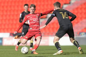 Ethan Galbraith in action against Crewe.