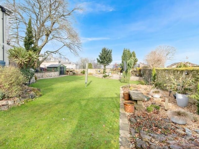 A section of the lawned and landscaped grounds.
