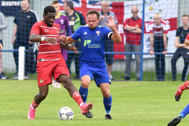 Omar Bogle in action in Rovers' first pre-season friendly. Picture: Andrew Roe/AHPIX