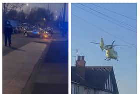 Police and the air ambulance have both been reported at the scene.