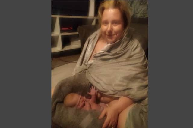 Samantha Vallance with the new baby. Picture: Richard Vallance