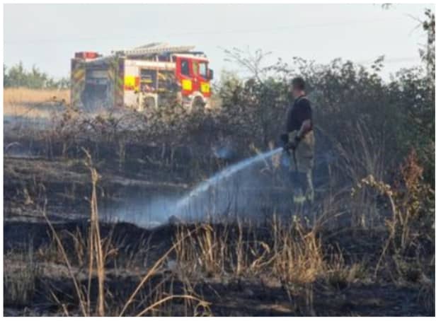 Fire crews were kept busy after a blaze broke out at Askern Pit Top. (Photo/Video: Carl Smith).