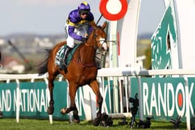 Corach Rambler, ridden by Derek Fox, winning Saturday's Grand National at Merseyside's Aintree Racecourse (Photo by Michael Steele/Getty Images)