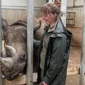 Mum to be with a Yorkshire Wildlife Park ranger