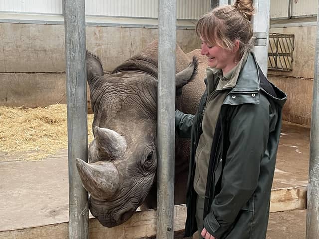 Mum to be with a Yorkshire Wildlife Park ranger