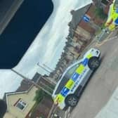 Prince's Crescent in Edlington was cordoned off on Sunday after a man was shot in the arm. Picture by Alisha Jade