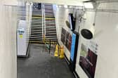 Raw sewage leaking out onto Doncaster railway station passenger tunnel.