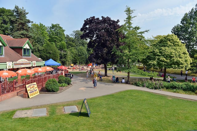 Residents enjoyed basking in the sunshine in Chesterfield's Queens Park.