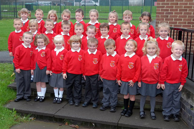 Mrs Bondin's reception class is all smiles in this 2006 photo from St Joseph's RC Primary School in Fellgate.