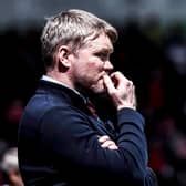 DONCASTER, ENGLAND - MAY 12: Grant McCann manager of Doncaster Rovers gestures during the Sky Bet League One Play-Off First Leg match between Doncaster Rovers and Charlton Athletic at Keepmoat Stadium on May 12, 2019 in Doncaster, United Kingdom. (Photo by George Wood/Getty Images)