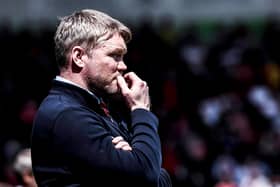 DONCASTER, ENGLAND - MAY 12: Grant McCann manager of Doncaster Rovers gestures during the Sky Bet League One Play-Off First Leg match between Doncaster Rovers and Charlton Athletic at Keepmoat Stadium on May 12, 2019 in Doncaster, United Kingdom. (Photo by George Wood/Getty Images)