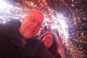 Free Press reporter Darren Burke and partner Giulia Savini attended Yorkshire Wildlife Park's annual Winter Illuminations.