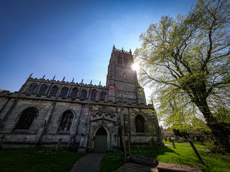 Tickhill church in the sunshine.