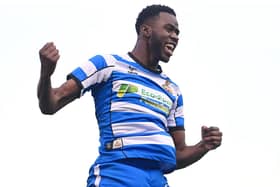 Mo Faal celebrates his goal.
