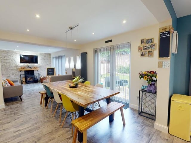 There is space for a large dining suite within the open plan design on the ground floor.