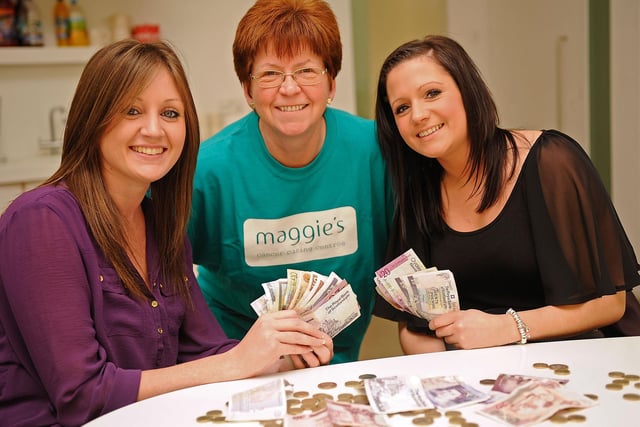 The competition raised funds for Maggie's Fife - pictured with Ruth McCabe, the then centre head, with Fife Free Press tele-sales staff Katie Coleman and Siobhan Hancock