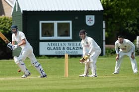 Richard Belk, pictured batting, helped Sprotbrough to victory in the Championship final.