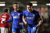 Matty Stevens is the joint second-highest scorer in League Two this season. (Photo by Jasper Wax/Getty Images)