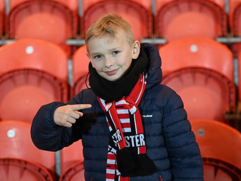 Doncaster Rovers fans watching the derby win over Huddersfield.