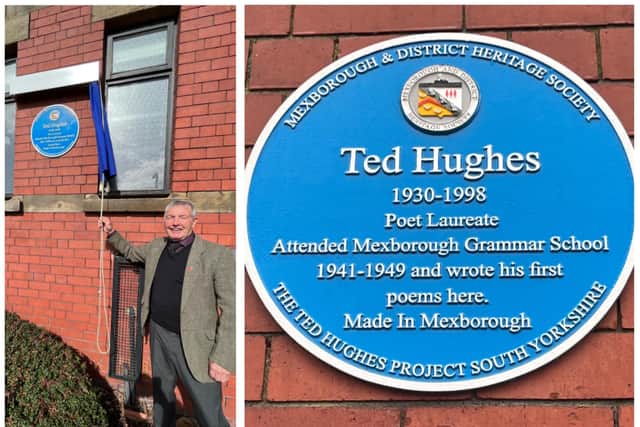 Tommy Joyce unveiled a memorial plaque to Poet Laureate Ted Hughes.
