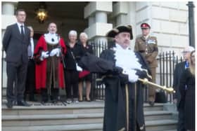 King Charles III is proclaimed King on the steps of the Mansion House in Doncaster.