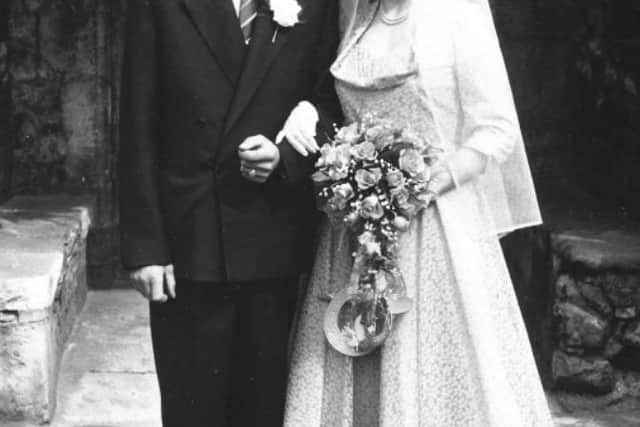 Roy and Wyn on their wedding day in 1957
