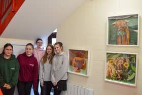 Hall Cross students donating artwork