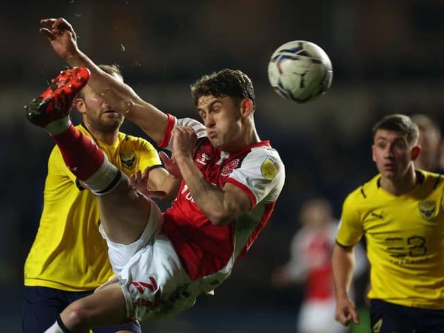 Harrison Biggins in action for Fleetwood Town. Photo: Richard Heathcote/Getty Images