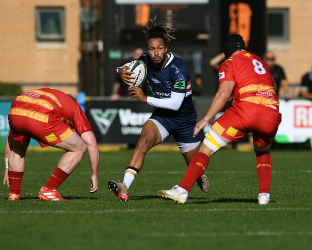 Doncaster's Ryan Olowofela makes a break. Picture: Jonathan Gawthorpe