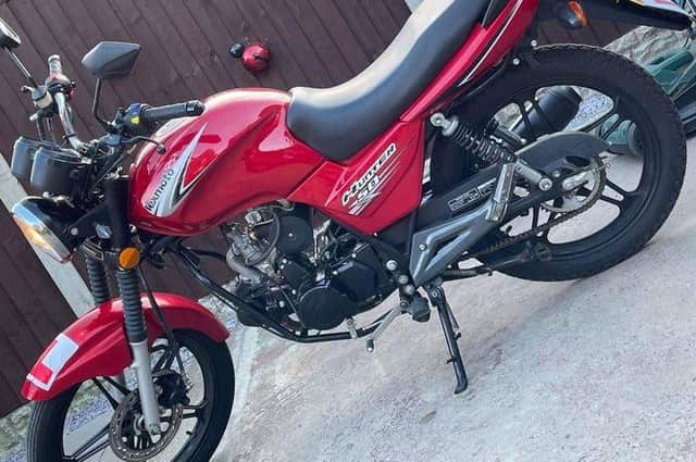 Lexmoto Hunter 50cc in red K70HSM. One of two motorcycles stolen from two bikes stolen from Sixth Avenue Doncaster on October 27.