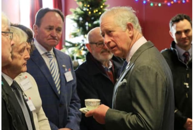 Prince Charles on a visit to Fishlake in 2019.