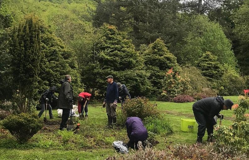 Friends of Whirlow Brook Paerk volunteer gardeners in action
