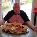 Rate My Takeaway star Danny Malin gets set to to take on Doncaster's Terminator 3 breakfast.  Photo: Rate My Takeaway/YouTube