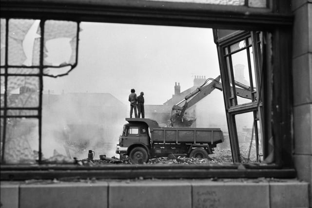A view of demolition work in 1973. It was doe in preparation for Sunderland's new multi purpose sports centre to be built in the Crowtree Road area.