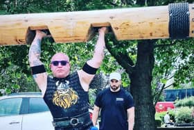 Doncaster strongman Andy Lumley lifts his way to victory.
