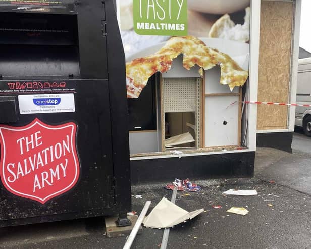 Raiders smashed their way into the One Stop store in Morley Road.