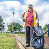 Fred goes litter picking twice a week.