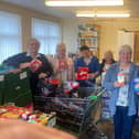 Mexborough Foodbank volunteers, Chaz Prouten, Shelley Gleaden, Gail Varley, Jean Jordan, Karen Bailey (Scallywags Playgroup) and Matt Fearn getting ready for another busy MFB session last Friday. Karen also collected 25 Easter Eggs donated for Scallywags Playgroup children donated by Food AWARE CIC.