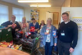 Mexborough Foodbank volunteers, Chaz Prouten, Shelley Gleaden, Gail Varley, Jean Jordan, Karen Bailey (Scallywags Playgroup) and Matt Fearn getting ready for another busy MFB session last Friday. Karen also collected 25 Easter Eggs donated for Scallywags Playgroup children donated by Food AWARE CIC.
