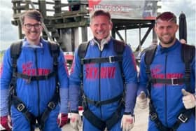 The trio took on the skydive for Bluebell Wood.