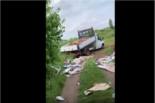 The flytipper was caught on camera at Long Sandall.